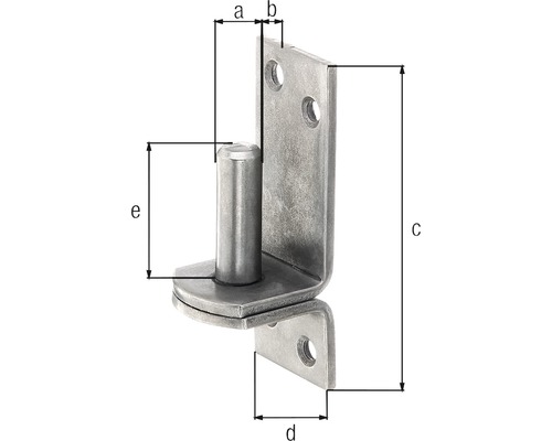 Türangel aus Metall mit Maßangaben