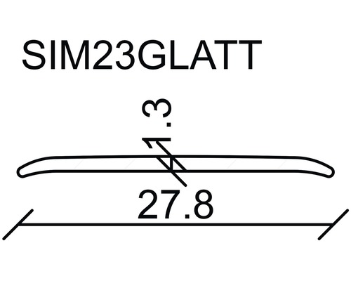 SIM23GLATT Produktabmessungen: 27,8 x 3,3 cm