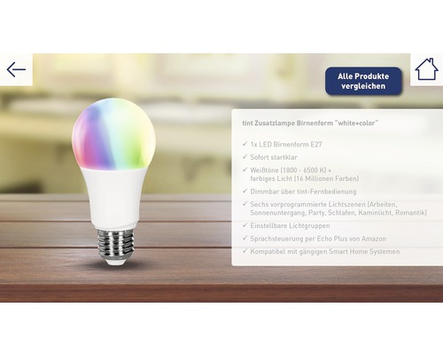 LED Lampe in Birnenform mit E27 Fassung und Farbwechselfunktion