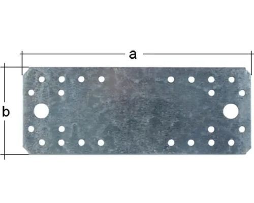 Abbildung einer Ankerplatte mit Bohrlöchern und Maßangaben.