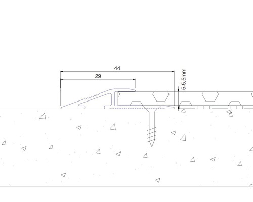 Skizze eines Übergangsprofils mit Maßangaben