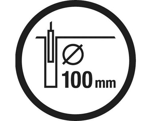 Bohrlochtiefe 100 mm Symbol
