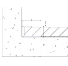 SKANDOR Einfassprofil silber eloxiert für 14-15 mm Böden 17x29x900 mm