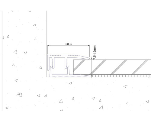 Skizze eines Übergangsprofils mit Maßen