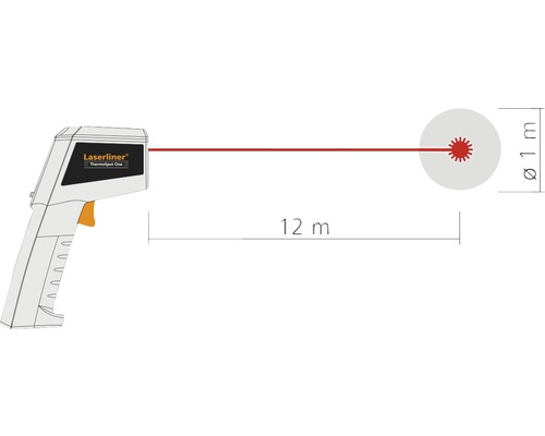 Laserliner Thermospot One Infrarot-Thermometer mit 12 Meter Reichweite und 1 Meter Messfleckdurchmesser