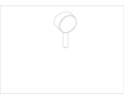 Skizze eines runden Brausekopfes mit Stiel