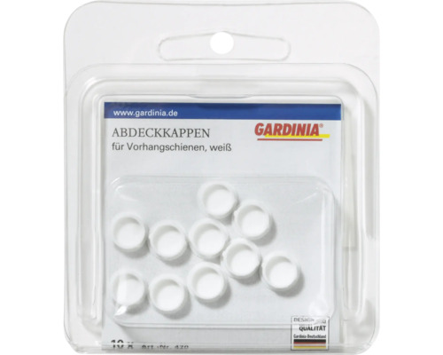 Gardinia Abdeckkappen für Vorhangschienen, weiße Endkappen in Verpackung