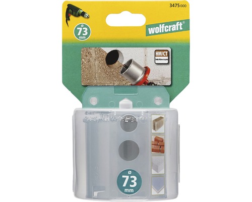 Wolfcraft Bohrkrone mit 73 Millimeter Durchmesser