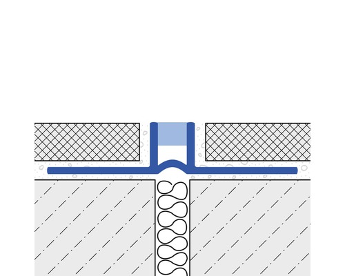 Illustration eines Dehnungsfugenprofils im Querschnitt