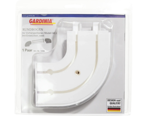 Gardinia Rundbogen für Vorhangschienen Modell GE 2 mit Endstücken, ein Paar