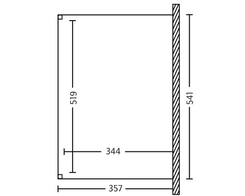 Technische Zeichnung mit Maßangaben in Millimetern