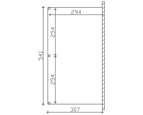 Technische Zeichnung mit Maßangaben für ein Produkt