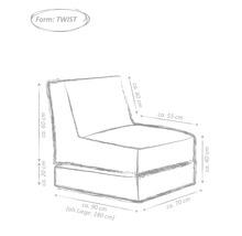 Sitzsessel Sitting Point Twist Scuba khaki 90x70x80 cm (ausgeklappt 180x70x60 cm)-thumb-8
