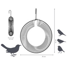 Draht Vogelhaus mit Abmessungen und Vogelsilhouetten