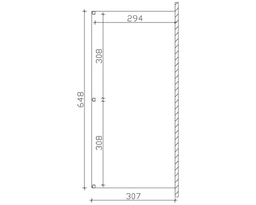Technische Zeichnung mit Maßangaben für ein Produkt