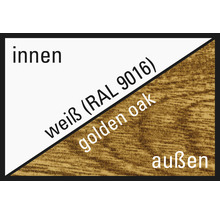 ARON Basic Kunststofffenster Festverglasung weiß/golden oak 1750x1000 mm (nicht öffenbar)-thumb-2