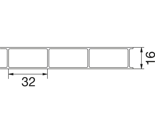 Schemazeichnung eines Profils mit den Maßen 16 mal 32