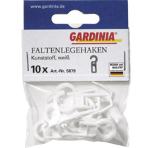 Gardinia Faltenlegehaken, 10 Stück, aus Kunststoff