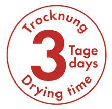 Symbol für eine Trocknungszeit von drei Tagen