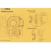 SOLUNA Halbkassettenmarkise Classic 2,5x1,5 Stoff Dessin 6292 Gestell E6EV1 silber eloxiert Antrieb rechts inkl. Motor, Wandschalter-thumb-6