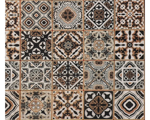 Fliesenmuster mit verschiedenen geometrischen und floralen Designs