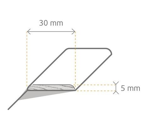 Profilleiste mit den Maßen 30 mm und 5 mm