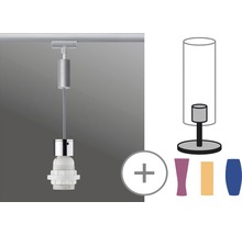 Schienensystemlampe mit Aufhängung und auswechselbarem Schirm
