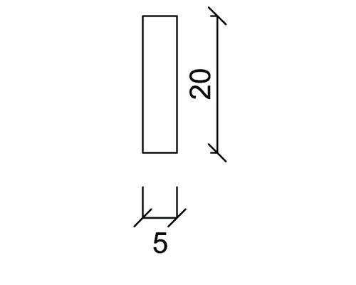 Technische Zeichnung mit Maßangaben: 5 und 20