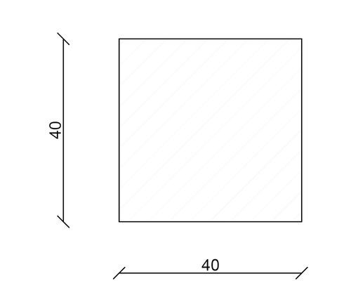 Quadratische Fläche mit Seitenlänge 40