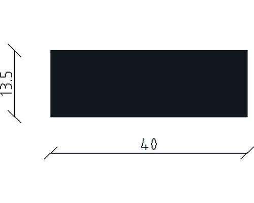 Technische Zeichnung eines Bauteils mit den Maßen 13,5 und 40