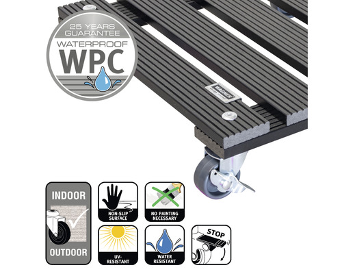 Rollbrett aus wasserfestem WPC mit 25 Jahren Garantie, geeignet für drinnen und draußen, mit rutschfester Oberfläche, UV-beständig, wasserabweisend und ohne notwendige Lackierung