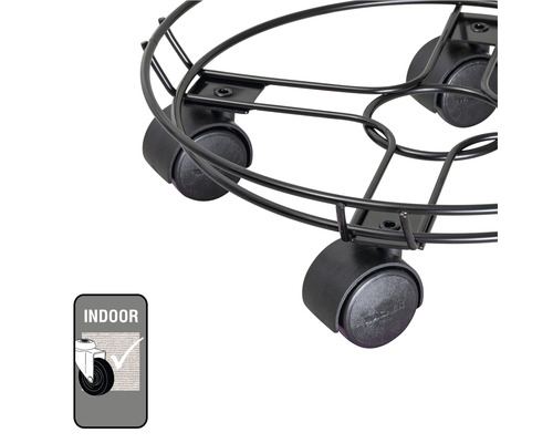 Rolluntersetzer aus Metall mit Rollen für den Innenbereich