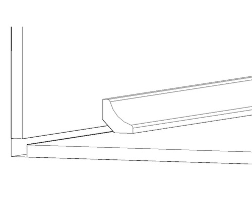 Illustration einer Fußleiste in einem Raum.