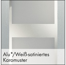 Aluminiummuster mit weiß satiniertem Karomuster