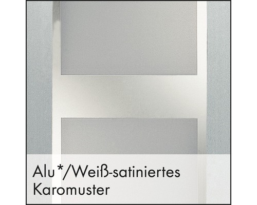 Aluminiummuster mit weiß satiniertem Karomuster