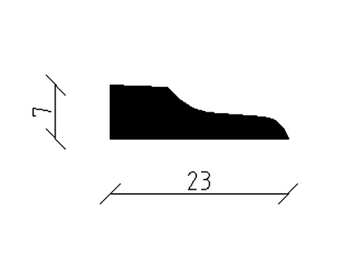 Technische Zeichnung eines Zierprofils mit Maßangaben