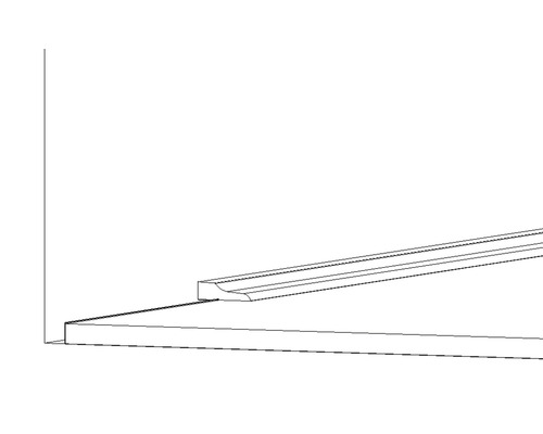 Detailansicht eines Zierprofils für den Innenausbau.