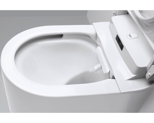 Nahaufnahme einer Toilette mit Duschfunktion