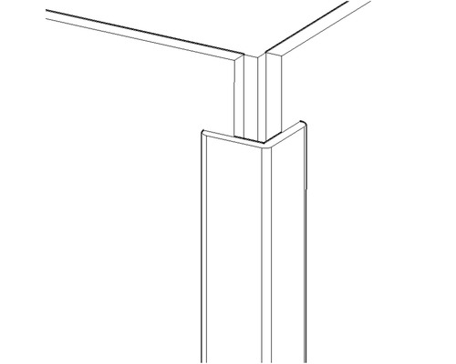 Detailansicht eines Tisches mit eckigem Bein