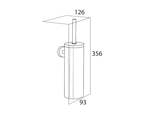 Technische Zeichnung einer WC-Garnitur mit Maßen