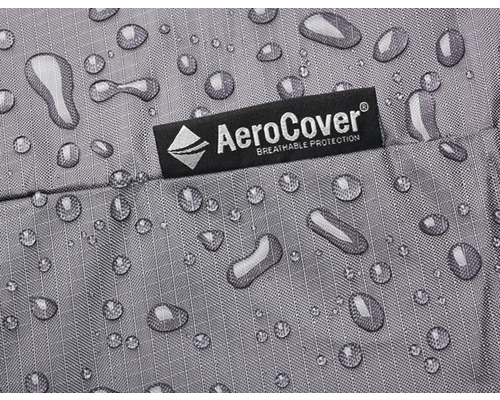 Detailaufnahme von wasserabweisendem Textilgewebe mit AeroCover Logo