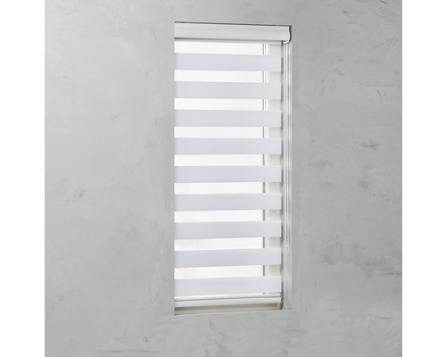 Fenster mit horizontalem Doppelrollo zur Lichtregulierung