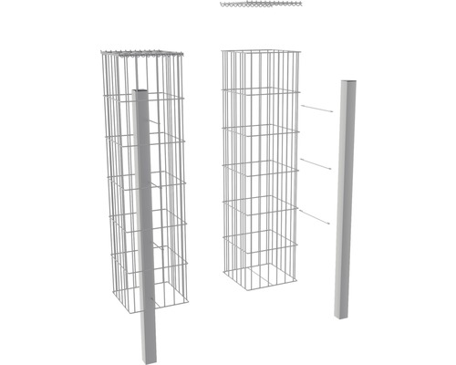 Gabionenbausatz mit Pfosten und Draht