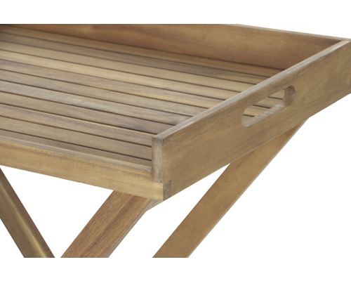Holztablett mit Klappbeinen für den Innen- und Außenbereich