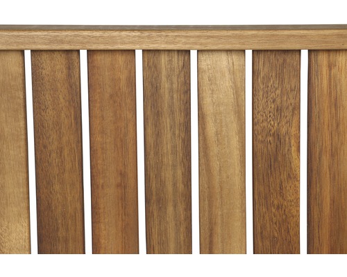 Detailansicht einer Gartenbank aus Holz