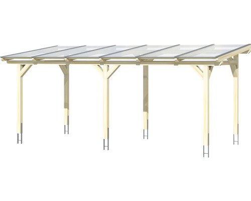 Holzcarport mit transparentem Dach