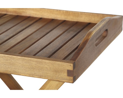 Holztablett mit Tragegriffen für den Innen- und Außenbereich