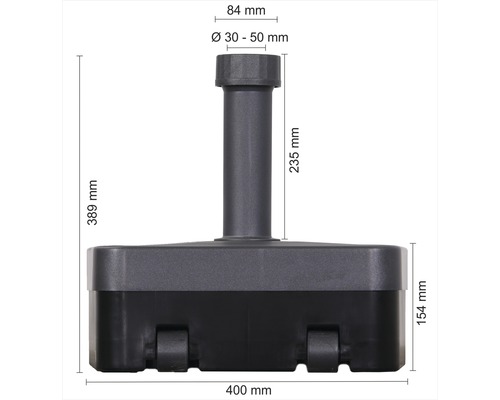 Abmessungen eines Sonnenschirmständers