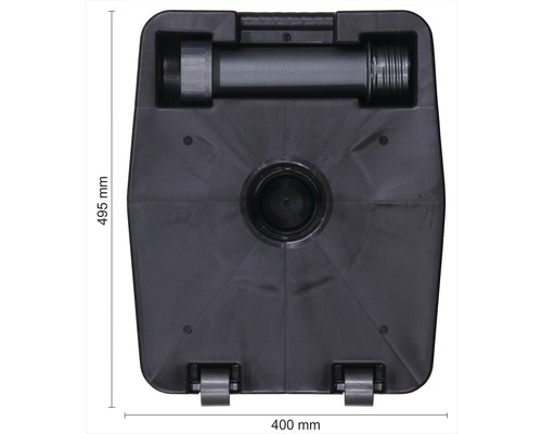 Schirmständer aus Kunststoff mit Rollen, Maße 495 mm x 400 mm