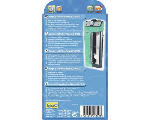Tetra EasyCrystal Filterpack A 250/300 Packungsrückseite